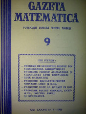 Gazeta matematica - Nr. 9 / 1981 , Anul LXXXVI foto