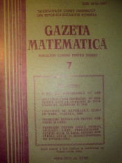 Gazeta matematica - Nr. 7 / 1989 , Anul XCIV foto