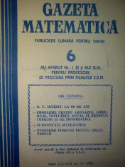 Gazeta matematica - Nr. 6 / 1981 , Anul LXXXVI foto