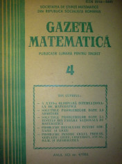 Gazeta matematica - Nr. 4 / 1986 , Anul XCI foto
