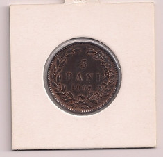 -Ss-Moneda 5 bani 1867 h UNC!!!!! foto