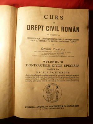 G. Plastara - Curs Drept Civil Roman -vol.6 partea 2-4 - ed 1928 foto