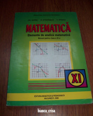 Manual MATEMATICA pentru clasa a XI-a - editura Didactica si Pedagogica foto