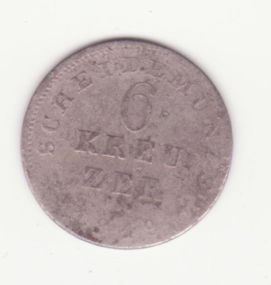 MONEDA ARGINT - 6 KREUZER 1819 - HESSE - DARMSTADT foto