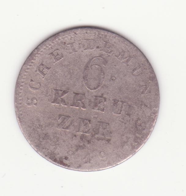 MONEDA ARGINT - 6 KREUZER 1819 - HESSE - DARMSTADT