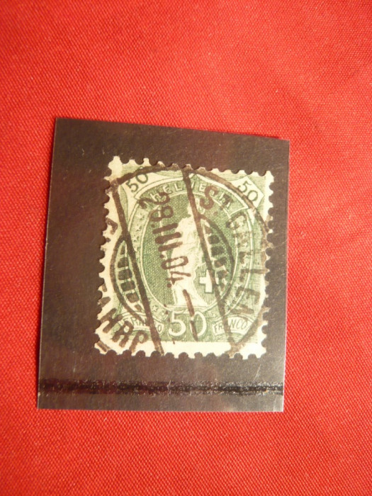 Timbru 50 centi verde1882 Elvetia , stamp.