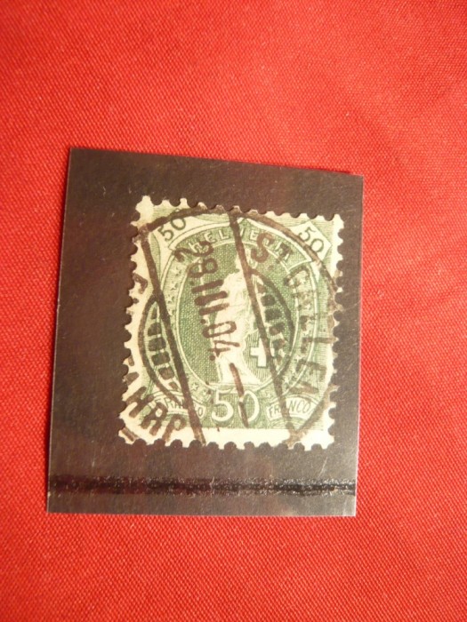 Timbru 50 centi verde1882 Elvetia , stamp.