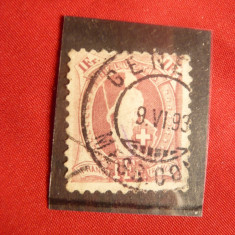 Timbru 1 Franc carmin 1882 Elvetia , stamp.