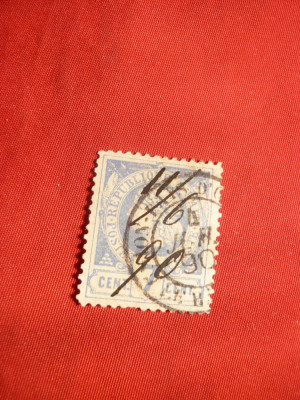 Timbru 7 centi albastru 1882 Haiti -AIIa Emisiune , stamp.de mana foto