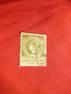 Timbru 5 centi verde 1882 Haiti -AIIa Emisiune , stamp. foto