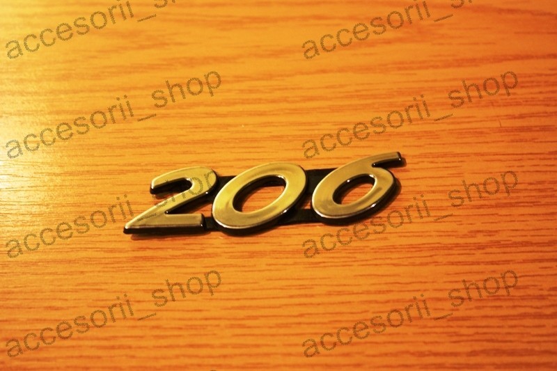 Emblema scris 206, Peugeot, 206 (2A/C) - [1998 - ] | Okazii.ro