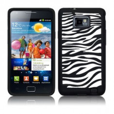 Husa Silicon+Folie Protectie Ecran-Negru Zebra Style- Samsung Galaxy S2 II I9100-Livrare Gratuita ! foto