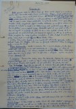 2 pagini manuscris ale scriitorului Matei Calinescu, 1964, Polirom