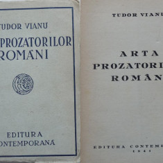 Tudor Vianu , Arta prozatorilor romani , 1941 , prima editie