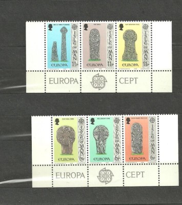 ISLE OF MAN 1978 - MONUMENTE EUROPA CEPT, serie 2 TRIPTICURI MNH TABS JOS, R14 foto