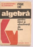 (C3629) FISE DE ALGEBRA PENTRU ELEVI SI ABSOLVENTI DE LICEE DE N. GHIRCOIASIU SI M. IASINSCHI, EDITURA DACIA. 1976, Matematica