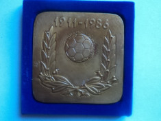 Medalie-placheta aniversara 1911-1986 Clubul sportiv PRAHOVA CSU Ploiesti foto