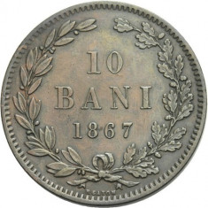 * Moneda 10 bani 1867 HEATON foto