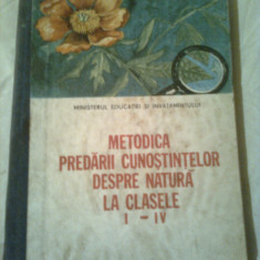 METODICA PREDARII CUNOSTINTELOR DESPRE NATURA LA CLASELE I-IV ~ VIRGINIA TODOR