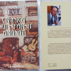 Alexandru Sever , Cronica unui sfarsit amanat , roman , Editura Hasefer , 2006