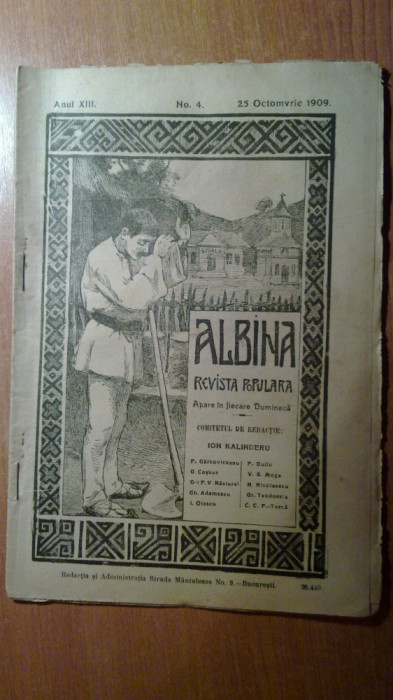 revista albina+supliment 25 ocombrie 1909-carol al 2-lea la varsta de 16 ani