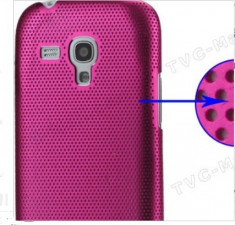 husa protectie mesh roz Samsung Galaxy S3 Mini i8190 silicon rigid antiradiatii + folie protectie ecran foto