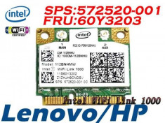 +1794 vand placa de retea wireless Lenovo Thinkpad T510 112BNHMW Fru 60Y3203 Mini Wireless Intel 1000 112BN HMW Half Mini PCIe foto