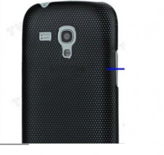 husa protectie mesh neagra Samsung Galaxy S3 Mini i8190 silicon rigid antiradiatii + folie protectie ecran foto