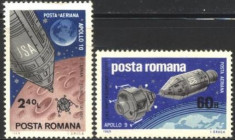 Romania 1969 - COSMOS, APOLLO 9 SI 10, serie nestampilata L308 foto
