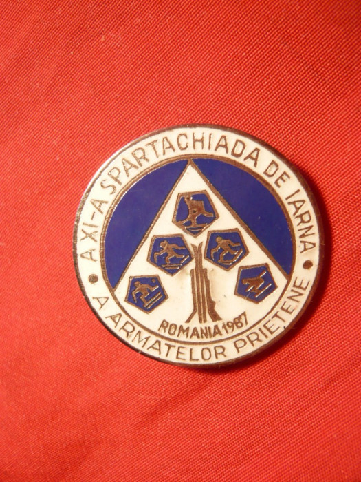 Insigna -A XIa Spartakiada de Iarna a Armatelor Prietene 1987