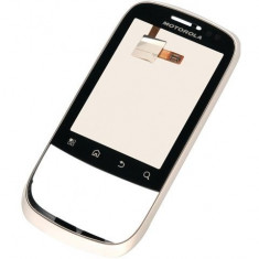 Carcasa fata cu touchscreen Motorola XT311 Fire, XT316 Moto, XT317 SPICE Key argintie - neagra - Produs Original + Garantie - BUCURESTI foto
