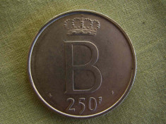 250 franci 1976 Belgia (varianta 5 oblic) - Argint - Luciu de Batere foto