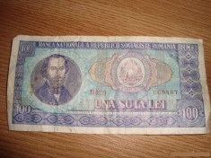 Bancnota de colectie 100 lei vechi 1966 foto
