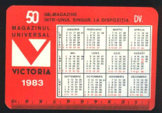 CALENDAR MAGAZINUL UNIVERSAL VICTORIA 1983 foto