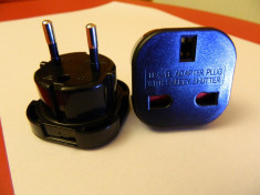 Adaptor priza UK-Europa / UK-EU Travel Adapter / Travel Adapter plug with safety shutter foto