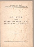 (C3750) INSTRUCTIUNI PENTRU ORGANIZAREA BRIGAZILOR DE PRODUCTIE PE BAZE STIINTIFICE, MINISTERUL CAILOR FERATE, DIRECTIA GEN. A CONSTRUCTIILOR, 1953