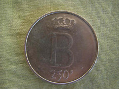 250 franci 1976 Belgia (varianta 5 drept) - Argint - Luciu de Batere foto