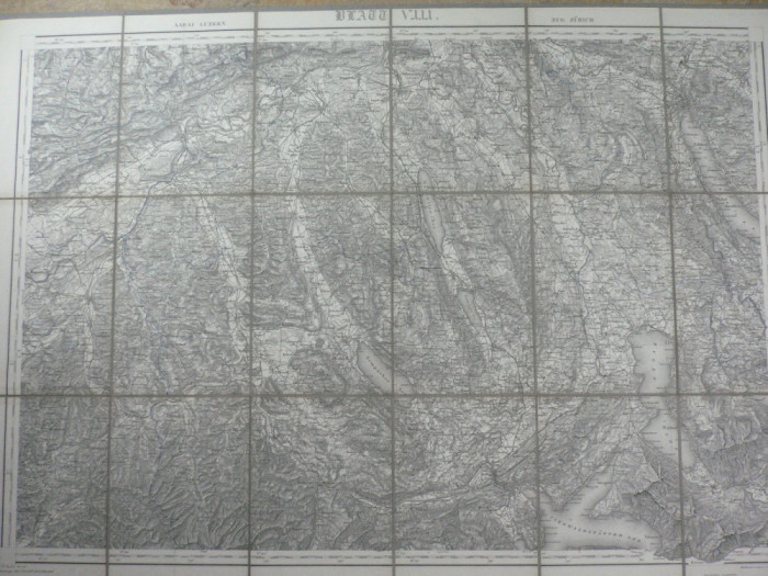 6 - HARTA VECHE TOPOGRAFICA ELVETIANA ANUL 1908 - TIMBRU SEC DREAPTA JOS