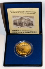 Moneda Aur 24K-Emisie Numismatica a BNR 1998- 80 de ani de la Marea Unire de la 1 decembrie 1918 foto