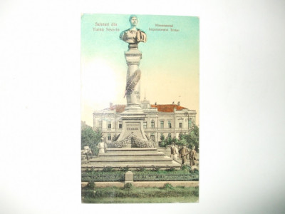 Carte postala Salutari din Turnu Severin Monumentul Imperatorului Traian 1910 foto