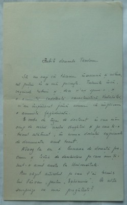 Scrisoare C. C. Giurescu catre arhitectul si scriitorul Horia Teodoru, 1926 foto
