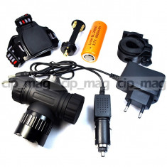 LPC-F041 - Lanterna cap / far bicicleta CREE XM-L T6 1000LM Acumulator 26650 3.7V 6800mAH li-ion foto