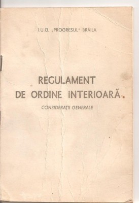 (C3684) REGULAMENT DE ORDINE INTERIOARA, CONSIDERATII GENERALE foto