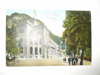 Carte postala Herkulesfurdo Rezso udvar Herkulesbad Rudolfshof 1910 foto