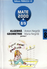 MATE 2000+ 8/9 - MATEMATICA ALGEBRA, GEOMETRIE PARTEA I CLASA A VIII A de ANTON NEGRILA ED. PARALELA 45 foto