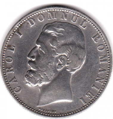* Moneda 5 lei 1880 - Kullrich pe cerc foto