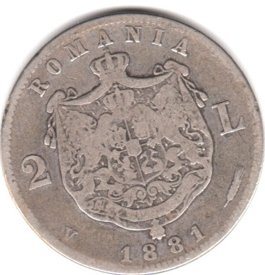 * Moneda 2 lei 1881 foto
