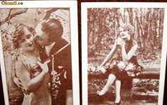 Pachet/ set/ colectie 2 carti postale vechi teme romantice perioada interbelica. foto