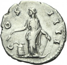 ANTONINUS PIUS 138---161 AD. DENAR ARGINT. ANNONA 2 foto