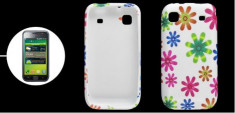 husa florala cool flower power samsung galaxy s i9000 gel silicon cover + 2 x folie protectie ecran + expediere gratuita foto